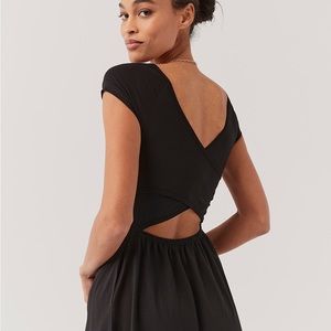 Women's Black Fit & Flare Crossback Maxi Dress